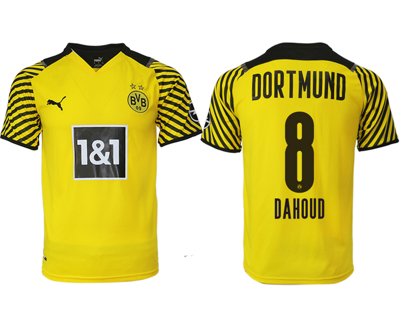 Men 2021-2022 Club Borussia Dortmund home yellow aaa version #8 Soccer Jersey